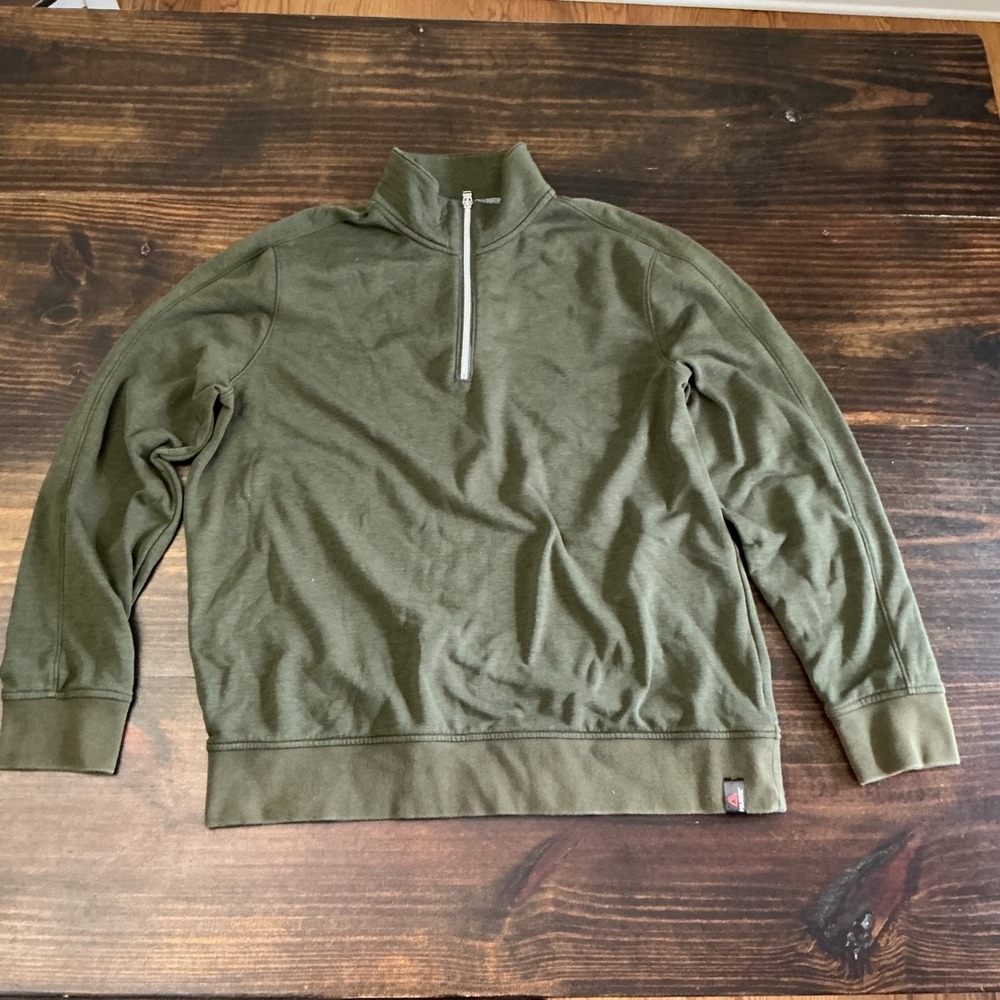 Banana Republic Polartec Quarter Zip Pullover Mens XL Olive Green Fleece Sweater